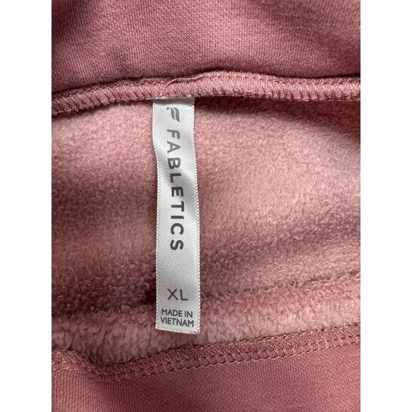 Fabletics Mock Neck Sweatshirt Pink Pockets Gym Workout Yoga Thumb Holes - Picture 3 of 6